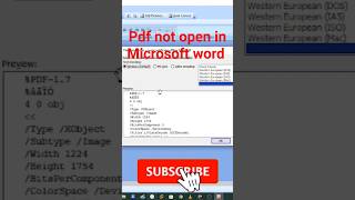 pdf not opening in microsoft wordfile conversion problem in microsoft wordpdfnotopeninmsword [upl. by Edyak]