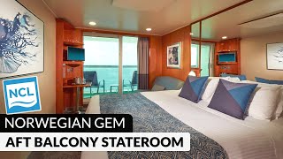 NCL Gem  Aft Balcony Tour amp Review 4K  Norwegian Cruise Lines [upl. by Akirre285]