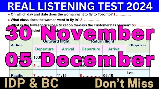 23 November amp 30 November 2024 IELTS Listening Test With Answer Key 🔴 IELTS PREDICTION 🔴 BC amp IDP [upl. by Aisetal89]