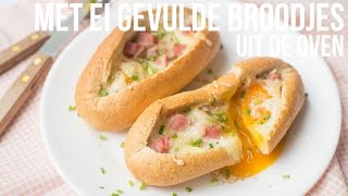 RECEPT Met ei gevulde broodjes  OhMyFoodness [upl. by Laersi]