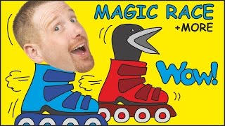 Magic Race  Wheels on the Bus  MORE Stories for Kids from Steve and Maggie  Wow English TV [upl. by Regdor]