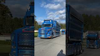 Molanders Scania T cab doing a convoy with ond of there other truck😎 molanderstransport [upl. by Ahsemik]