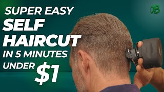 Super Easy Self Haircut in 5 minutes at home for less than 1 [upl. by Hgielrebma756]