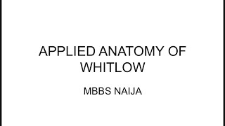 APPLIED ANATOMY HERPETIC WHITLOW [upl. by Salter]