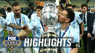 Messi captures elusive first international tournament title  2021 Copa América Highlights [upl. by Jos431]