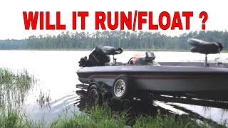 Busted Bass Boat 1st Run after10 Years under a tarp [upl. by Dnomyaw444]