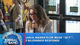 Janja xinga Elon Musk e bilionário rebate quotPerder próxima eleiçãoquot  Jornal da Band [upl. by Tnert263]