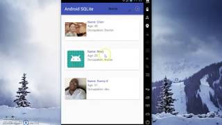 Android SQLite database Create Read Update Delete data displayed on a Recyclerview [upl. by Derraj49]