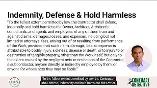 Indemnity Defense and Hold Harmless [upl. by Camellia]