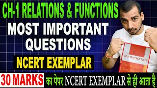 Important Questions ✅ From 💡NCERT EXEMPLAR💡 Chapter  1 Relations amp functions MATHS Class 12 [upl. by Nonnairb]