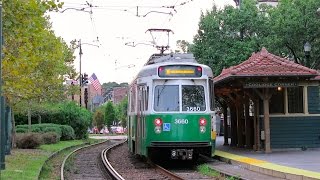 Green Line quotCquot in Boston  Coolidge Corner station [upl. by Audsley]