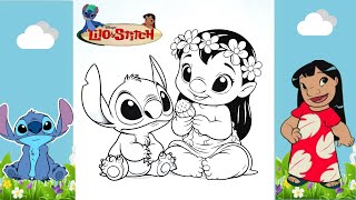 Lilo and Stitch Coloring 💙  Disney  Lilo and Stitch 🎨 [upl. by Pfaff]