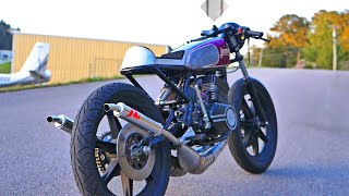 Built Rd350 Cafe Racer Terrorizes the streets [upl. by Nifares650]