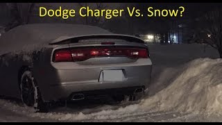 Dodge Charger in the Snow AWD vs RWD  What Size Tires [upl. by Siravat]