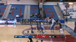 Mens Basketball FDU runs past CCSU 7962 [upl. by Nylodam]