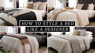 HOW TO STYLE A BED LIKE A DESIGNER 🛏️ Budget Friendly  Easy to Recreate 4 DIY Bed Ideas [upl. by Yerrok982]