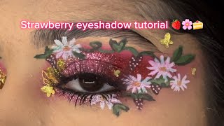 Strawberry eyeshadow tutorial 🍓🌸🍰 [upl. by Rosana]