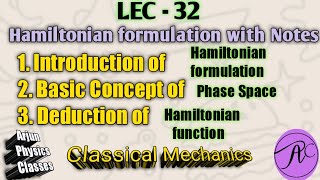 II Hamiltonian Formulation II Phase Space II Hamiltonian Function II in Hindi [upl. by Kathe]