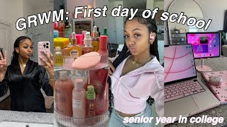 GRWM First Day of School Vlog  day in the life of a college senior  LexiVee [upl. by Marijn]