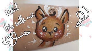 facepaint a Rentier 🦌 facepaint rentier kinderschminken winter cute facepainting art [upl. by Auberbach]