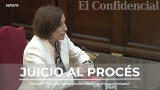 Carme Forcadell quotEl catalán siempre acaba siendo una lengua minorizadaquot [upl. by Oicafinob947]