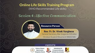 ONLINE LIFESKILLS TRAINING PROGRAM  Effective Communication  Fr Dr Vivek Varghese [upl. by Neeluj]