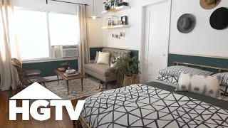 Stylish Studio Apartment Makeover  HGTV [upl. by Jodee]