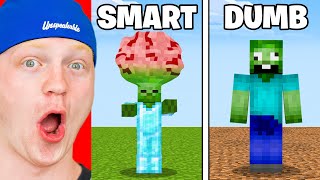 Smart Vs Dumb Zombies In Minecraft [upl. by Yzzo]