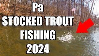 Pa Trout Fishing 2024 INSANITY Stocked Trout Fishing [upl. by Reckford485]