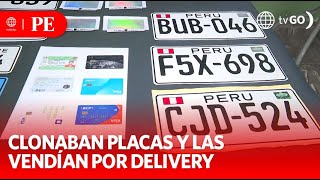 Capturan a delincuentes que clonaban placas y vendían por delivery  Primera Edición  Noticias Perú [upl. by Ennairrek906]