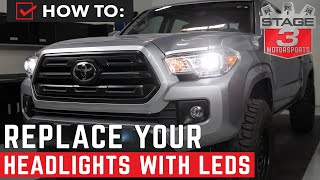 How To Replace Tacoma Headlights with LED Bulbs [upl. by Dream]