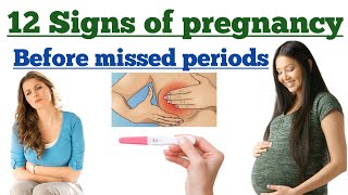 12 signs of pregnancy before missed period pregnancy symptoms Pregnancy Health education [upl. by Notpmah]