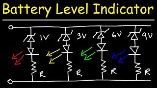 12V LED Battery Level Indicator With Zener Diodes amp Resistors [upl. by Naesal]