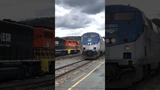 Amtrak 55 Vermonter amtrak railfaning [upl. by Anikahs898]