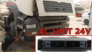 Auto Machine Air Conditioner Installation  Track AC unit 24V  12V [upl. by Oijile]