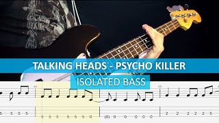 isolated bass Talking Heads  Psycho Killer  bass cover  playalong with TAB [upl. by Einnel]