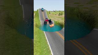 Cars vs Big Water Pit  BeamNGDrive [upl. by Ltney188]