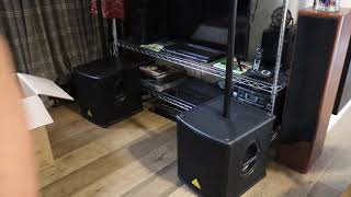 Behringer Eurolive B1200D Active subwoofer unboxing setup and testing [upl. by Lilli]