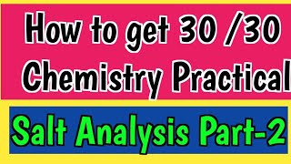 Salt Analysis Practical ChemistryClass 12  Practical exam 2024 Salt analysis Chemistry [upl. by Adler]