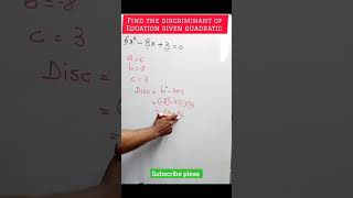 how to find discriminant of the quadratic equation class 10  chapter2 [upl. by Deeann]