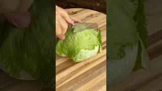 Iceberg Lettuce Vegetable Cutting Skills cuttinggarden cuttingfruit cuttingskills [upl. by Donald]