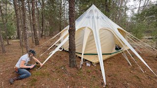 EASIEST tent platform you can build  setting up a LOTUS BELLE tent SOLO [upl. by Dayna]