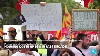 Barcelona locals furious over tourisms socioeconomic environmental impact on city and population [upl. by Ybreh363]