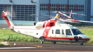 VIP Helicopter AERO ASAHI Sikorsky S76D JA6960 Landing and Takeoff [upl. by Krm]