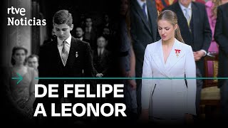 LEONOR vs FELIPE VI Comparamos la JURA de la PRINCESA con la de su PADRE hace 37 AÑOS  RTVE [upl. by Jorey]