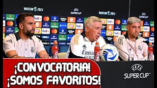 CARLO ANCELOTTI CARVAJAL Y VALVERDE RUEDA PRENSA  REAL MADRID  ATALANTA  SUPERCOPA EUROPA [upl. by Melisse]