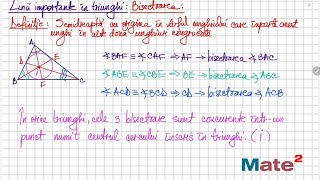 Linii importante în triunghi Bisectoarea [upl. by Nnagrom]