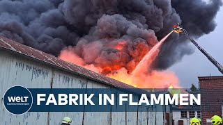 DRAMATISCHE BRANDKATASTROPHE Porzellanfabrik in Varel von Flammen verschlungen [upl. by Doowle]