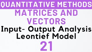 21 Input Output Analysis Leontief Model Matrices amp Vectors MEC103  Kanishka Luthra [upl. by Ardiek]