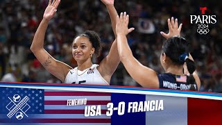 Highlights Voleibol USA vs Francia 30  Juegos Olímpicos París 2024  Telemundo Deportes [upl. by Gerstein]